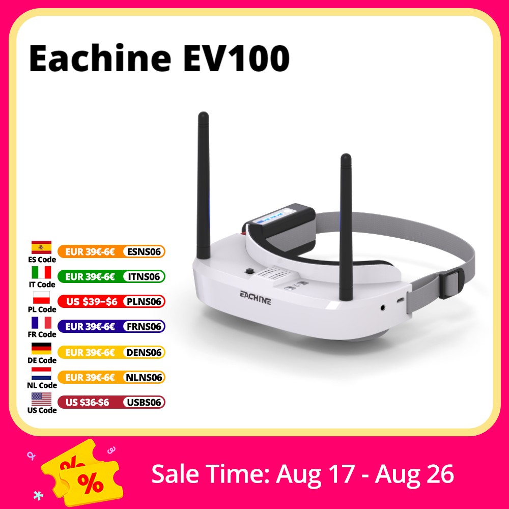Eachine kacamata FPV EV100, ca - Fpv Drone Goggles ulasan dan harga